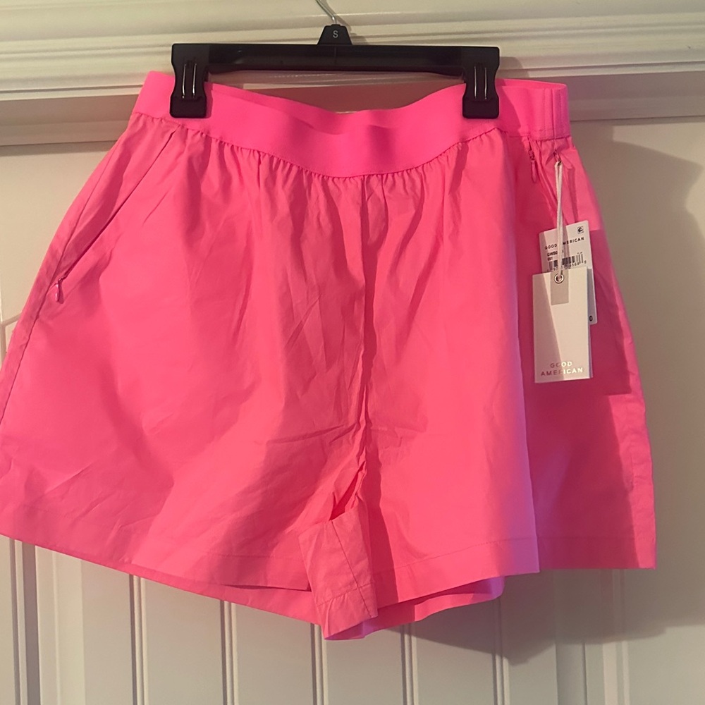 Good American Vibrant Pink High-Rise Athletic Shorts
